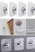 1 Adet Süper Güçlü Çerçeve Askısı Pin Delgisiz Vidalı Tırnak Kanca Yapışkanlı Raf Tutucu Askı thumbnail 3