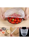 100 Adet Lastikli Tazeliği Koruyan Tencere ve Tabak Bonesi Esnek Strech Kapak thumbnail 1