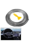 Araba Oto Dekorasyon Şeridi Kauçuk Elastik Kolay Kurulum 5 Metre Şerit Bant Gümüş Renk thumbnail 1