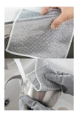 8 Adet Bulaşık Teli Süngeri Tel Bez Bulaşık Bezi Telli Ovma Çift Katman Çizmez Mutfak Banyo thumbnail 2