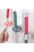 4 Adet Duvara Monte Paspas ve Süpürge Askısı, Banyo için Matkapsız Plastik Paspas Düzenleyici thumbnail 1
