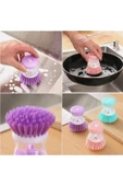2 Adet Deterjan Hazneli Mutfak Lavabo Bulaşık Fırçası 2li Set thumbnail 2