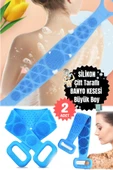 2 Adet Çift Taraflı Silikon Sırt Kesesib70 cm Peeling Uzun ve Katlanabilir 70 cm CCİlt Temizliği thumbnail 6