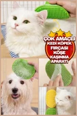 Kedi, Köpek Silikon Yıkama ve Tüy Toplama Aparatı | Ayarlanabilir Evcil Hayvan Köşe Kaşınma Aparatı thumbnail 1