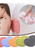 Main Shop Vantuzlu Silikon Banyo Fırçası Ayak Masaj Pedi Sırt Kesesi Vücut Yıkama Lifi Renkli M-328 thumbnail 2
