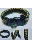 Paracord Cobra Ateş Başlatıcı + Pusulalı Survival Outdoor Hayatta Kalma Bilekliği thumbnail 1