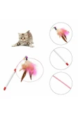 Kedi Oyun Yavru Kedi Oyun Oltası Eğlenceli Yavru Kedi Oyuncak Tüy Çubuk 1 adet thumbnail 1