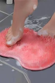 Pratik Silikon Vantuzlu Banyo Fırçası Masaj Pedi Sırt Ayak Kesesi Yıkama Aleti thumbnail 5