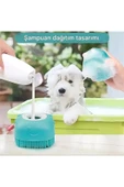 Kanji Silikon Evcil Hayvan Banyo Fırçası – Şampuan Hazneli Masaj Tarağı, Yumuşak Tırtıklı - 4