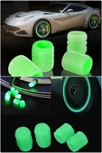 Fosforlu Yeşil Gece Sibop Kapağı Seti Tekerlekler İçin Dayanıklı Estetik Kapaklarla Gece Görünürlüğü thumbnail 4
