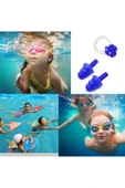 Çocuk Ve Yetişkin Için Yüzme Ve Diğer Su Sporları Kulak Tıkaçlı Silikon Yüzme Burun Klipsi Seti thumbnail 4