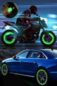 Motor Sibop Kapağı Seti 12 Adet Yeşil Renkli Jant ışığı Sibob Fosforlu Gece Parlayan thumbnail 4