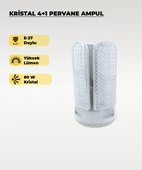 60W Kristal Pervane 4+1 Kanatlı Ampul 6500K Beyaz Işık thumbnail 1