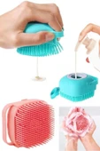 Duş Jeli Hazneli Silikon Fırça Kese Çok Amaçlı Vücut Temizleme Kesesi Peeling Banyo Lifi Bulaşık thumbnail 1