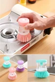 Osso Deterjan Hazneli Kullanışlı Banyo Bulaşık Fırçası Butonlu Pratik Kullanım thumbnail 2