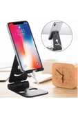 Plastik Masaüstü Katlanabilir Telefon Tablet Standı Katlanır Telefon Tutucu Siyah thumbnail 3