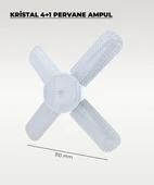 60W Kristal Pervane 4+1 Kanatlı Ampul 6500K Beyaz Işık thumbnail 2