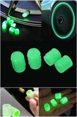 Fosforlu Yeşil Gece Sibop Kapağı Seti Tekerlekler İçin Dayanıklı Estetik Kapaklarla Gece Görünürlüğü thumbnail 1