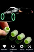 Motor Sibop Kapağı Seti 12 Adet Yeşil Renkli Jant ışığı Sibob Fosforlu Gece Parlayan thumbnail 2
