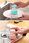 Deterjan Hazneli Bulaşık Yıkama Fırçası - Pratik Mutfak Temizlik Fırçası thumbnail 6