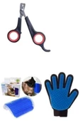 Kedi Köpek Tüy Tarama Fırça Eldiven Kedi Köpek Tırnak Makası Ve Kaşınma Aparatı Catit 3'lü Set thumbnail 1