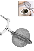 Paslanmaz Çelik Bitki Çayı Çay Süzgeci Maşalı Demleme Aparatı thumbnail 3