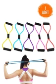 Pilates Direnç Lastiği Jimnastik Spor Lastik Egzersiz Evde Spor thumbnail 6