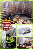 Ocak Yağ Sıçrama Koruyucu Katlanır Alüminyum Levha -Kolay Silinir Piknik Tüpü Rüzgar Önleyici Panel thumbnail 1
