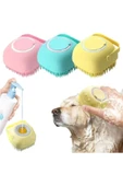 Şampuan Hazneli Kedi Ve Köpek Evcil Hayvan Yıkama Fırçası Silikon (PEMBE) - 1