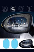 Yağmur Suyu Kaydırıcı 2li Oto Cam Film Araç Yan Dikiz Aynası Buğu Önleyici 2 Adet Araba Su Tutmaz thumbnail 1