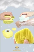Şampuan Hazneli Silikon Peeling Duş Fırçası Sarı - 2