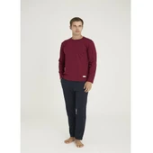 Battal Kly Sıfır Yaka Uzun Kol Büyük Beden Erkek Pijama Takım thumbnail 1