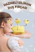 Şampuan Hazneli Silikon Peeling Duş Fırçası Sarı - 1