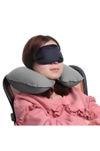 Şişme Boyun Seyahat Yolcu Yastığı Yastık Otobüs Uçak Yolculuk Kırlenti Yastığ thumbnail 1