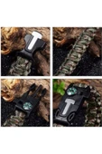 Survival kamp bilekliği, outdoor bileklik, tactical askeri hayatta kalma bilekliği. - 3