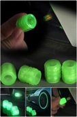 Yeşil Fosforlu Tekerlek Sibop Kapağı Seti Gece Görünürlüğünü Artıran Şık Dayanıklı Güvenli Sürüş thumbnail 4