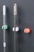 SVRM Yapışkanlı Pratik Mop Fırça Tutucu 4 Adet Poratif Banyo, Mutfak Askısı thumbnail 2