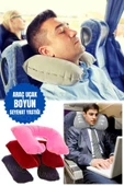 Yumuşak Şişme Seyahat Yastığı U Şekilli Baş ve Boyun Desteği Taşınabilir Ortopedik Boyun Yastığı thumbnail 6
