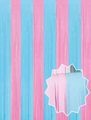 Cinsiyet Partisi Dekoratif Pembe Mavi Renk Arka Fon Süs 100x200 cm - 1