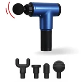 4 Başlıklı 6 Seviye Hız Ayarlı Vurmalı Kas Yoğurmalı Titreşimli Masaj Tabancası Aleti thumbnail 1