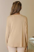 V YAKA UZUN KOLLU CAMEL KADIN BLUZ  797303-2Y5 thumbnail 5