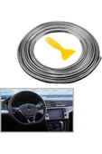 Araba Dekorasyon Şeridi, Araç İçi 5 Metre Trim Şeridi (Gümüş) thumbnail 1