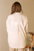 UZUN KOLLU İŞLEMELİ EKRU KADIN TUNİK  8116-2Y5 thumbnail 4