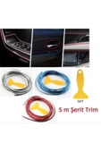 Araba Dekorasyon Şeridi, Araç İçi 5 Metre Trim Şeridi (Gümüş) thumbnail 2
