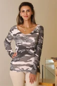 KAMUFLAJ DESENLİ PEMBE KADIN BLUZ 841810-2Y5 thumbnail 4