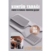Modacar Kuaför Berber Kavisli Kontur Kesim Tarağı 2 li SET - 1