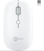 Lenovo lecoo WS211 Beyaz Şarjlı Sessiz Ergonomik Optik Kablosuz Mouse thumbnail 1