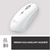 Lenovo lecoo WS211 Beyaz Şarjlı Sessiz Ergonomik Optik Kablosuz Mouse thumbnail 3