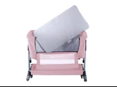 Baby Storch - Sallanabilir Anne Yanı Portatif Beşik Pembe - Yükseklik Ayarlı, Cibinlik Ve Tekerlekli - 1