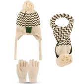 Kitti 4-8 Yaş Erkek Çocuk Atkı Bere Eldiven 3'lü Takım thumbnail 1